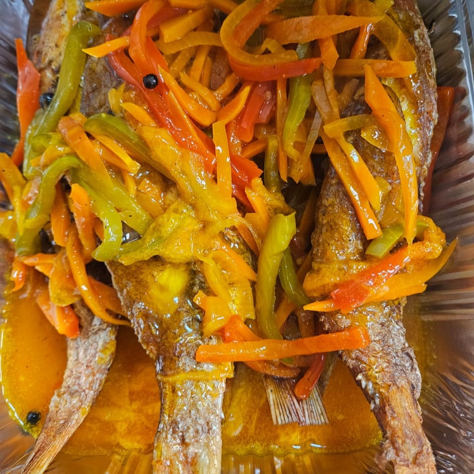 Half Pan Red Snapper Fish.