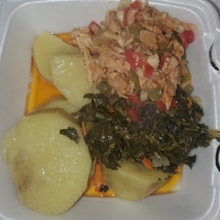 Callaloo/Colored greens & Saltfish only Breakfast